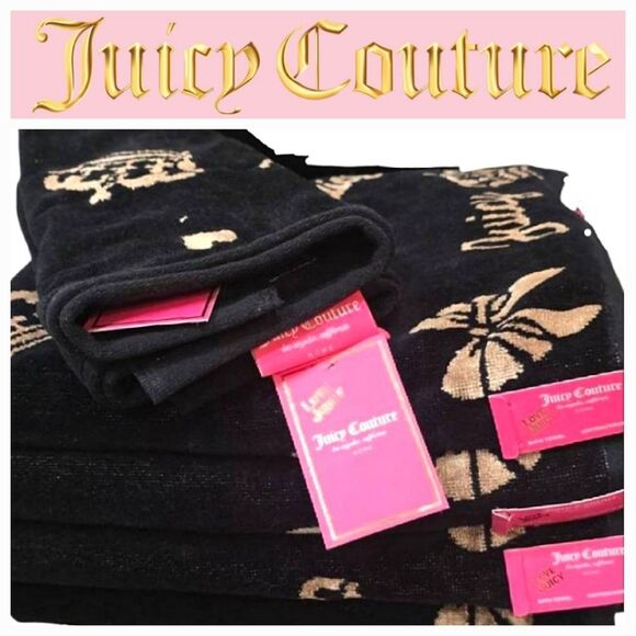 Juicy Couture Home Crown, Hearts, & Bow Oversized Bath Towel Set - Picture 1 of 11